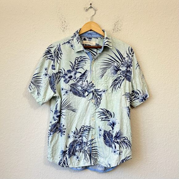 TOMMY BAHAMA Goa Gardens Camp Shirt Floral Silk Hawaiian Tropical Beach